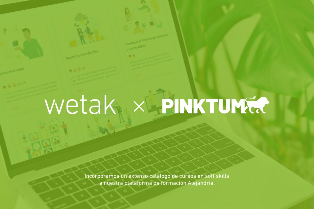 Acuerdo para la distribución de cursos de habilidades con PINKTUM